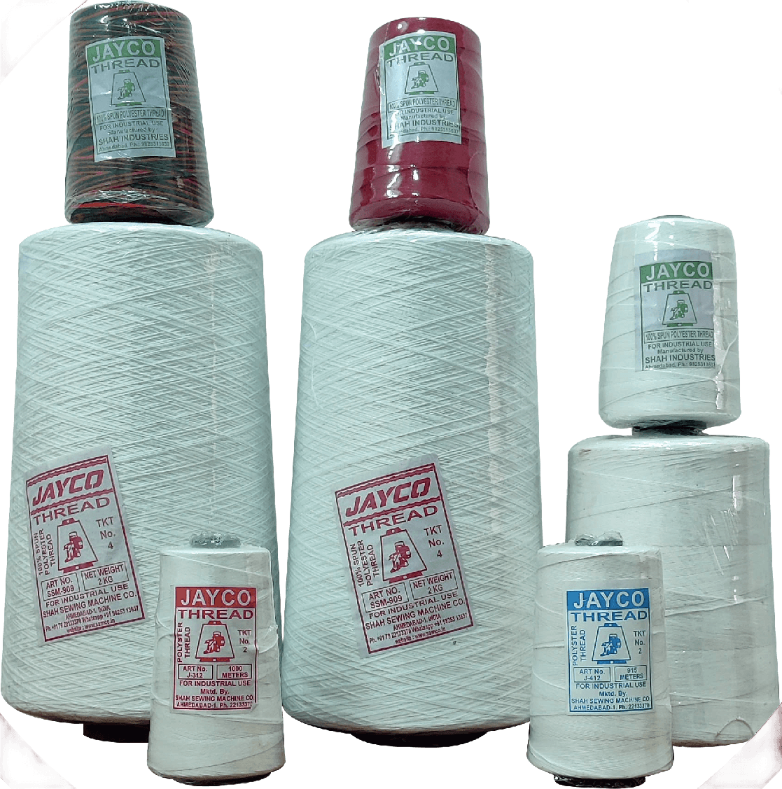 Polyester bag closing threads